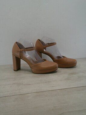 Naturalizer Minimalist Retro Style Nude Sexy Bandele Platform Pumps SZ 9 W Wide